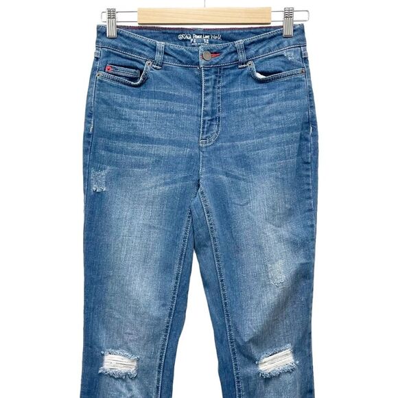 Peace Love World Girlfriend Jeans Front Slit Straight Medium Wash Womens Size 28 - Picture 5 of 15